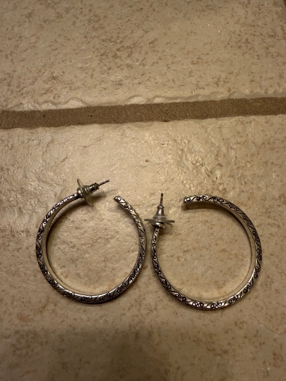 Brighton Silver Filigree Hoop Earrings - Silver